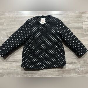3T Cat & Jack Black and White Polka Dot Pea Coat Jacket